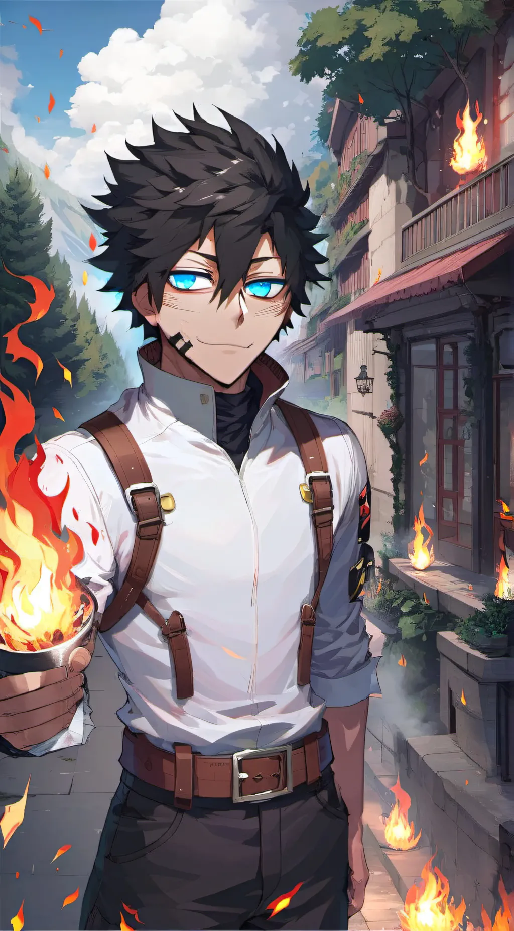 ai character: Touya Todoroki background