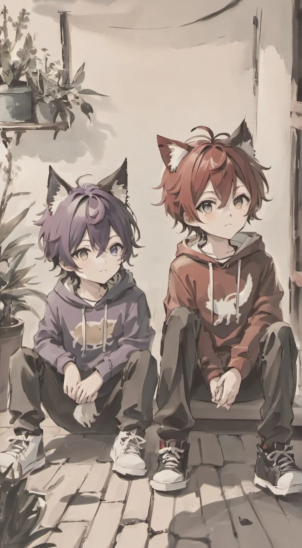 ai character: Lucas&Jack  background