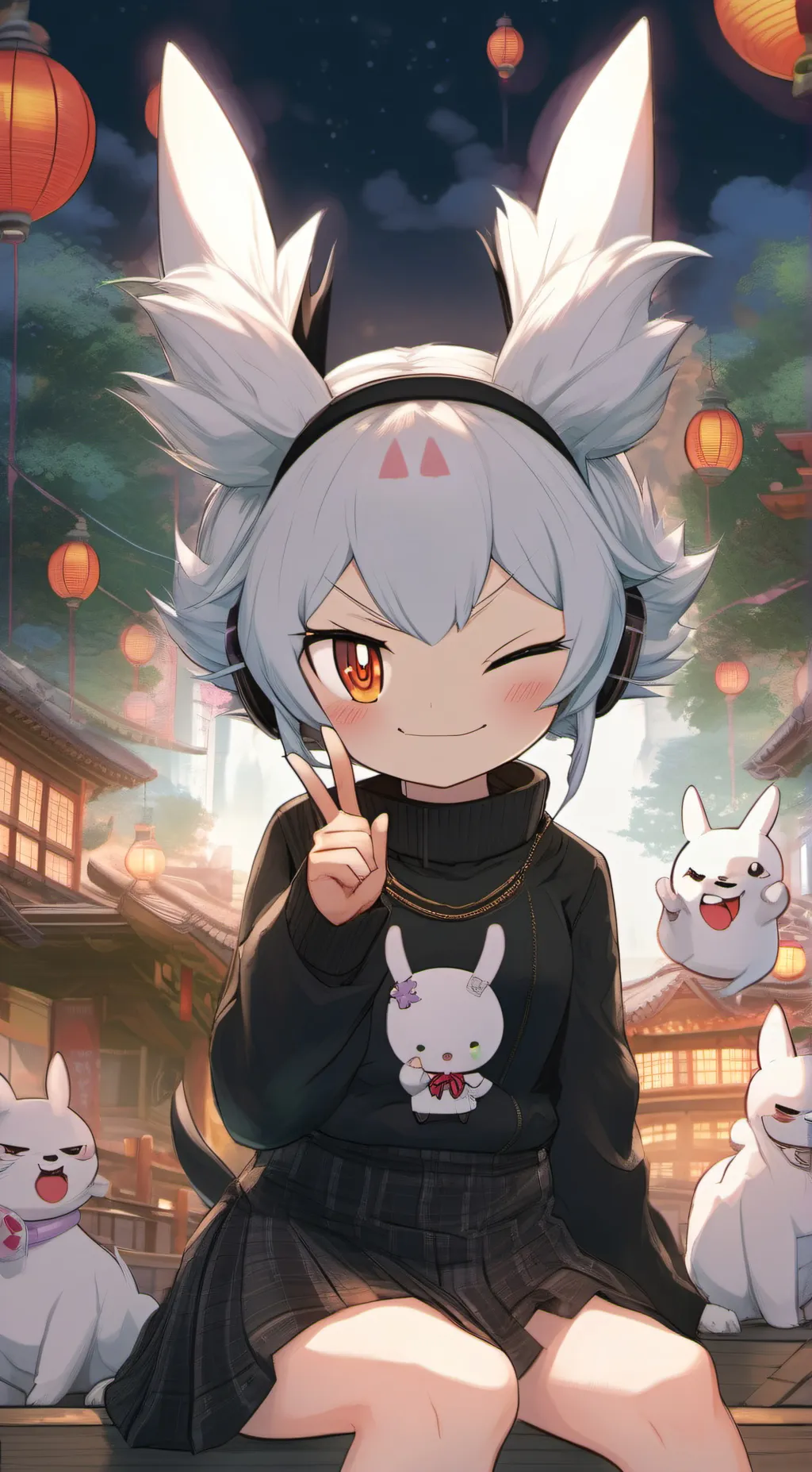 ai character: kuromi  background