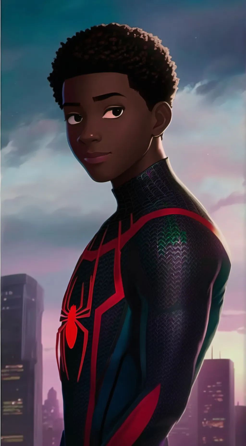 ai character: Miles Morales  background