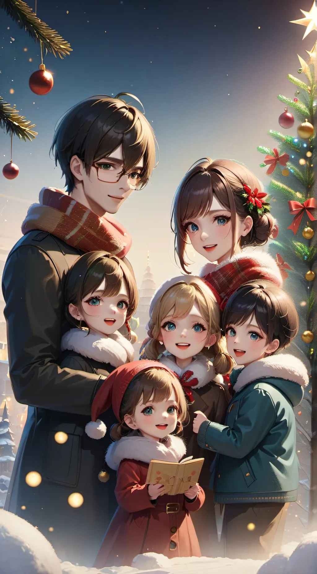 ai character: your Christmas fam background