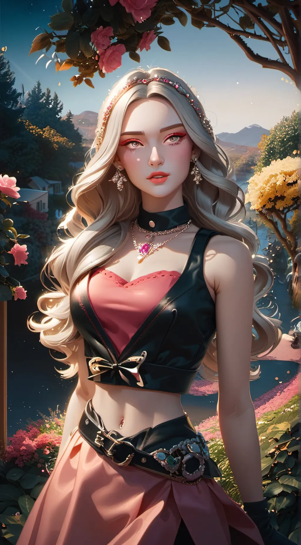 ai character: Barbie  background