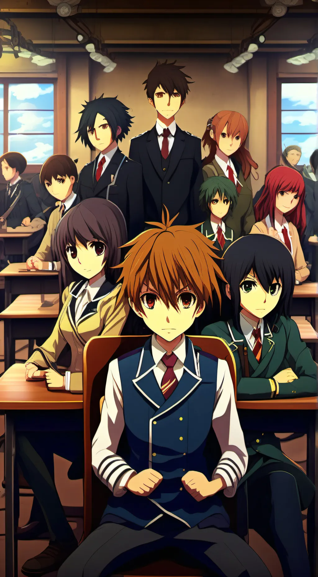 ai character: classroom of war background