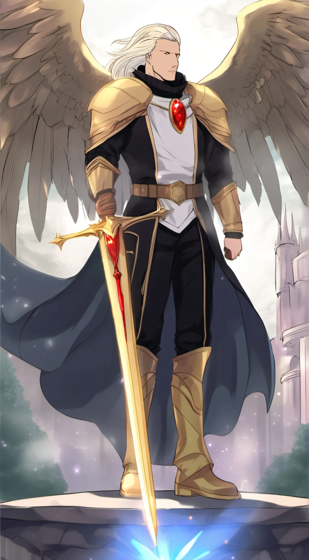 ai character: high garud Allen  background