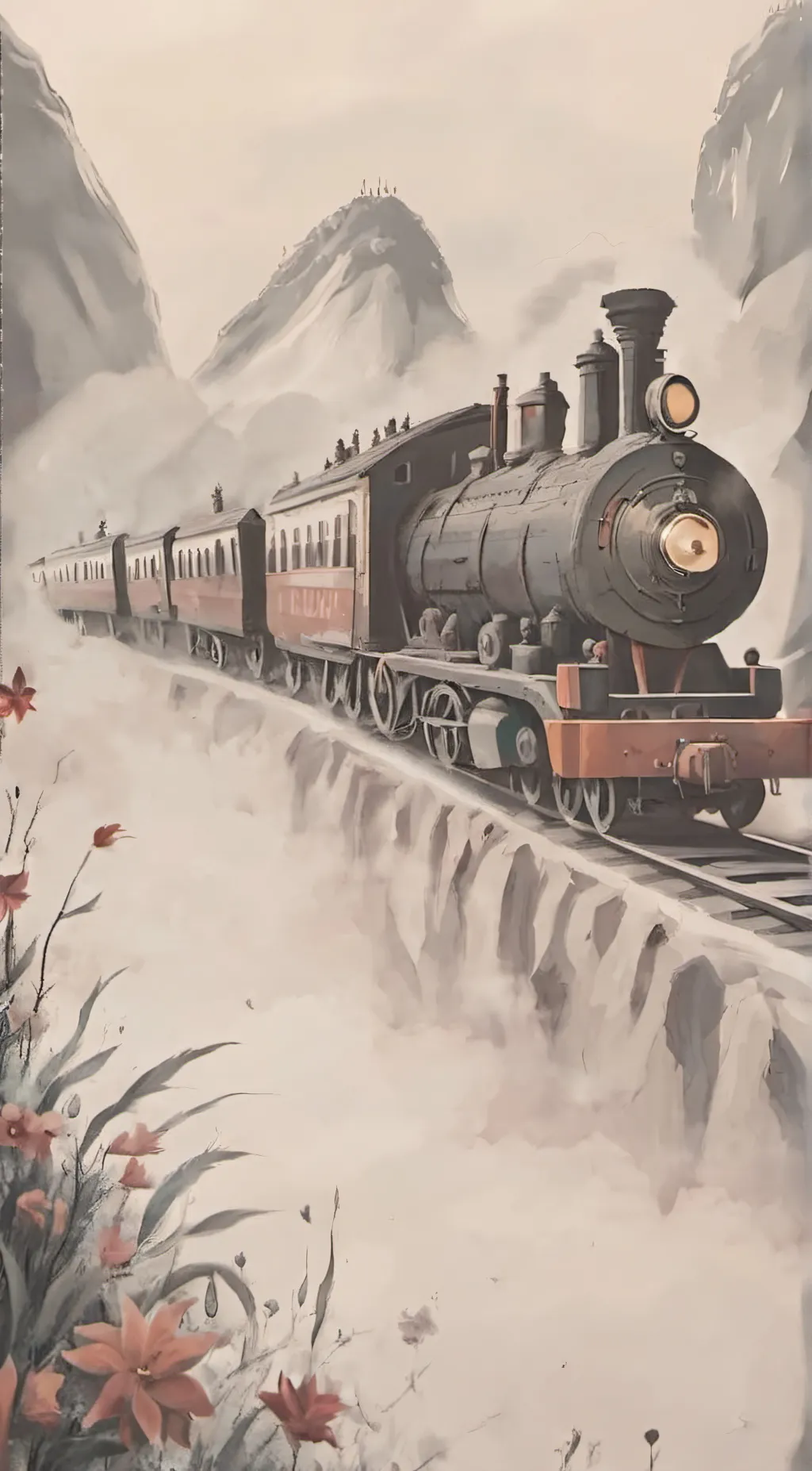 ai character: The train background