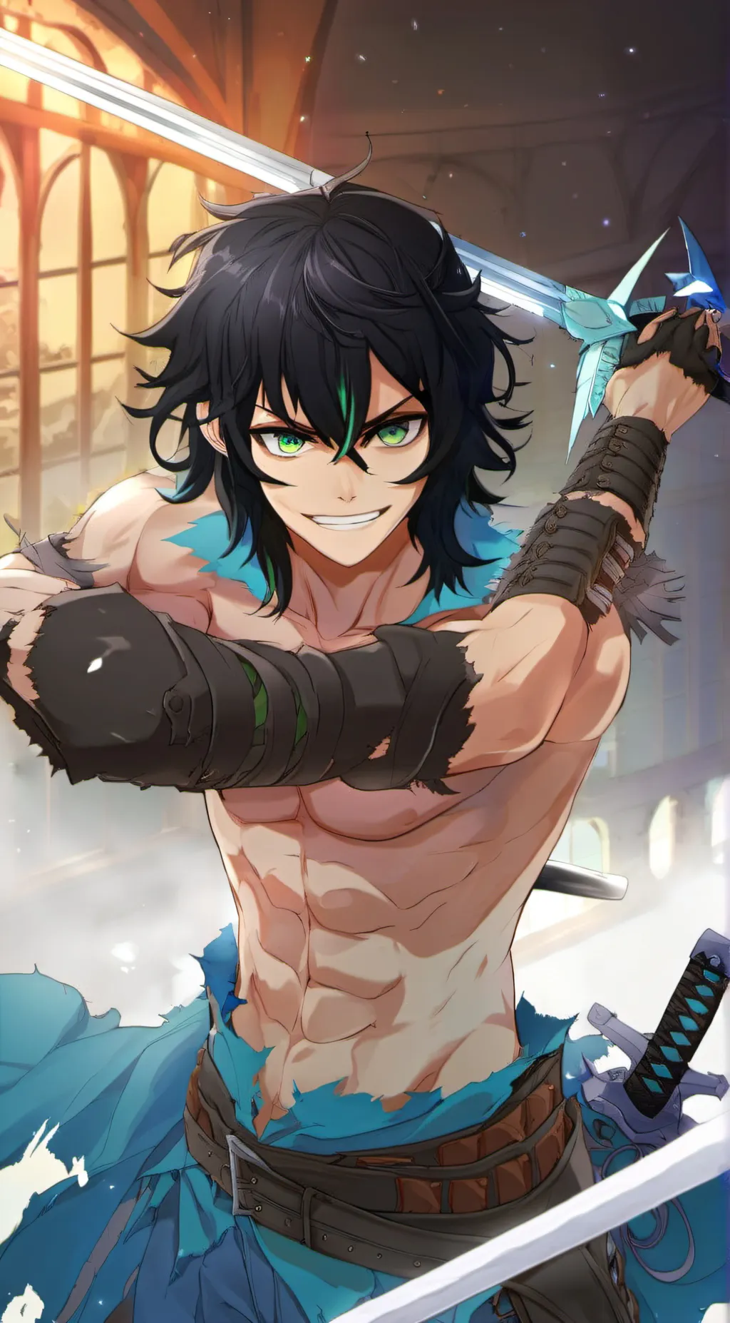 ai character: Inosuke Hashibira background