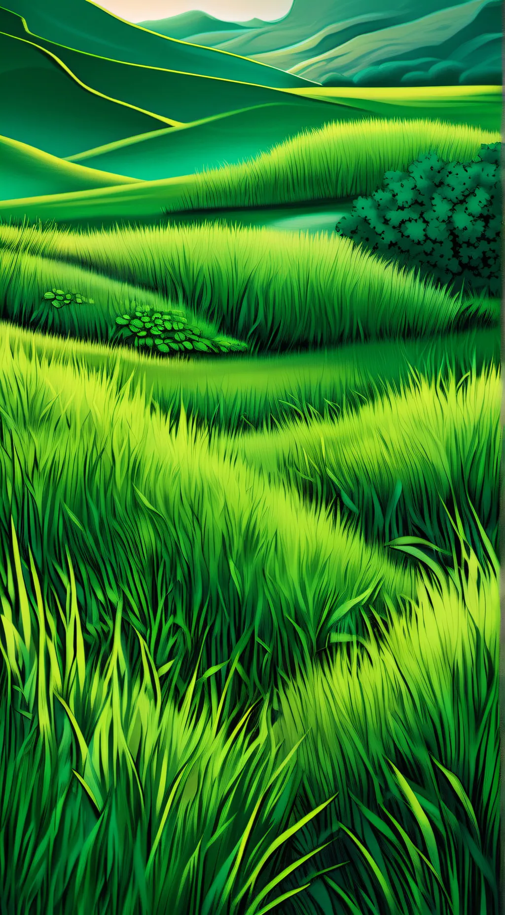 ai character: grass background