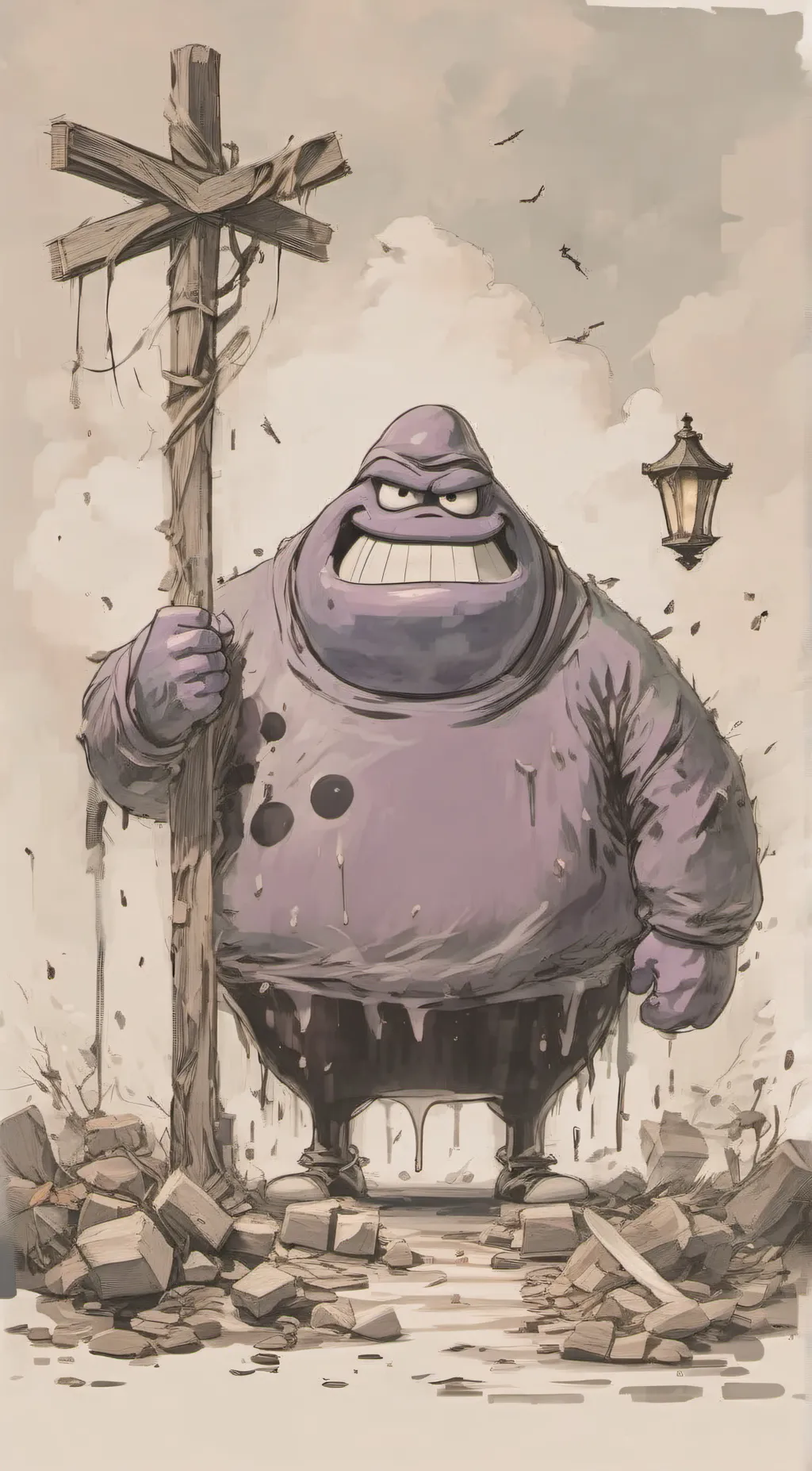 ai character: Grimace background