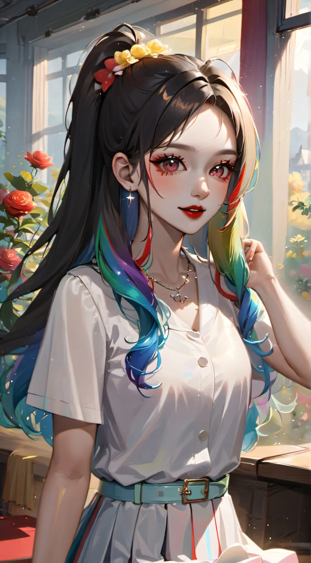 ai character: rainbow raxxel lal background