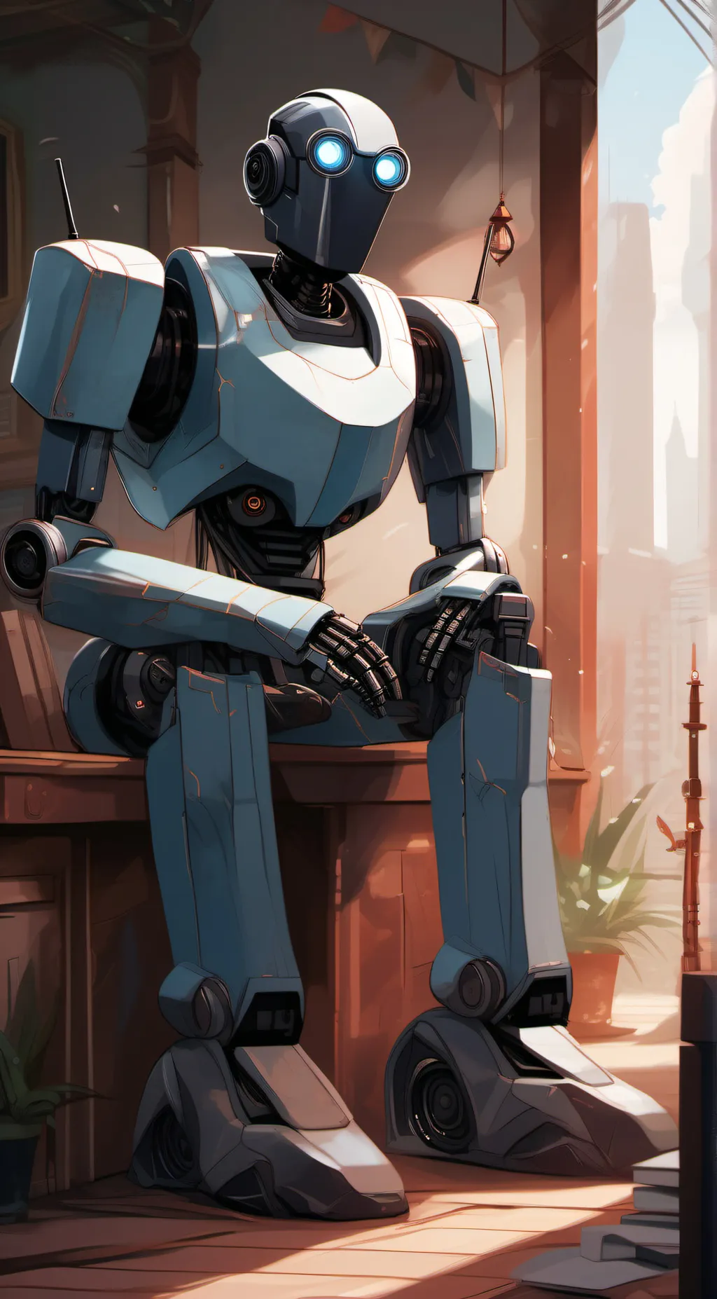 ai character: robot boy background