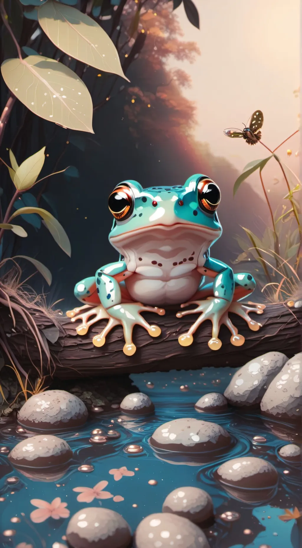 ai character: froggy background
