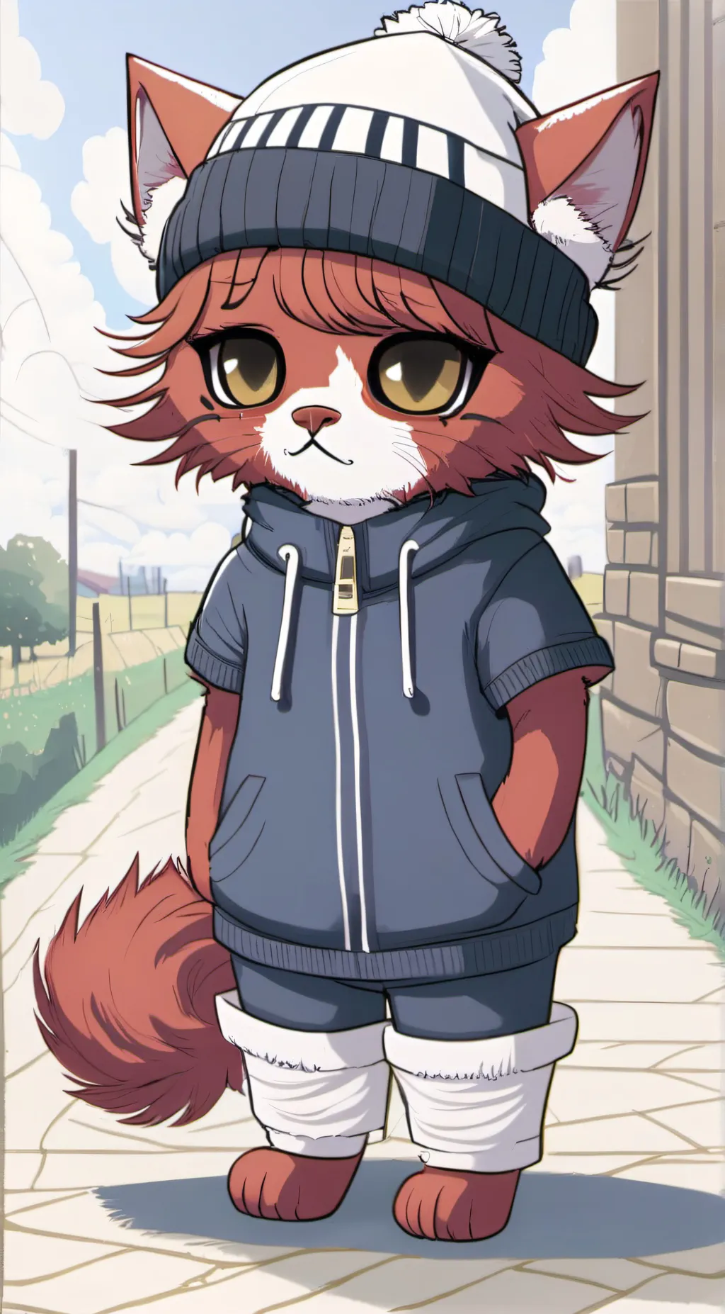 ai character: Furry mittens  background