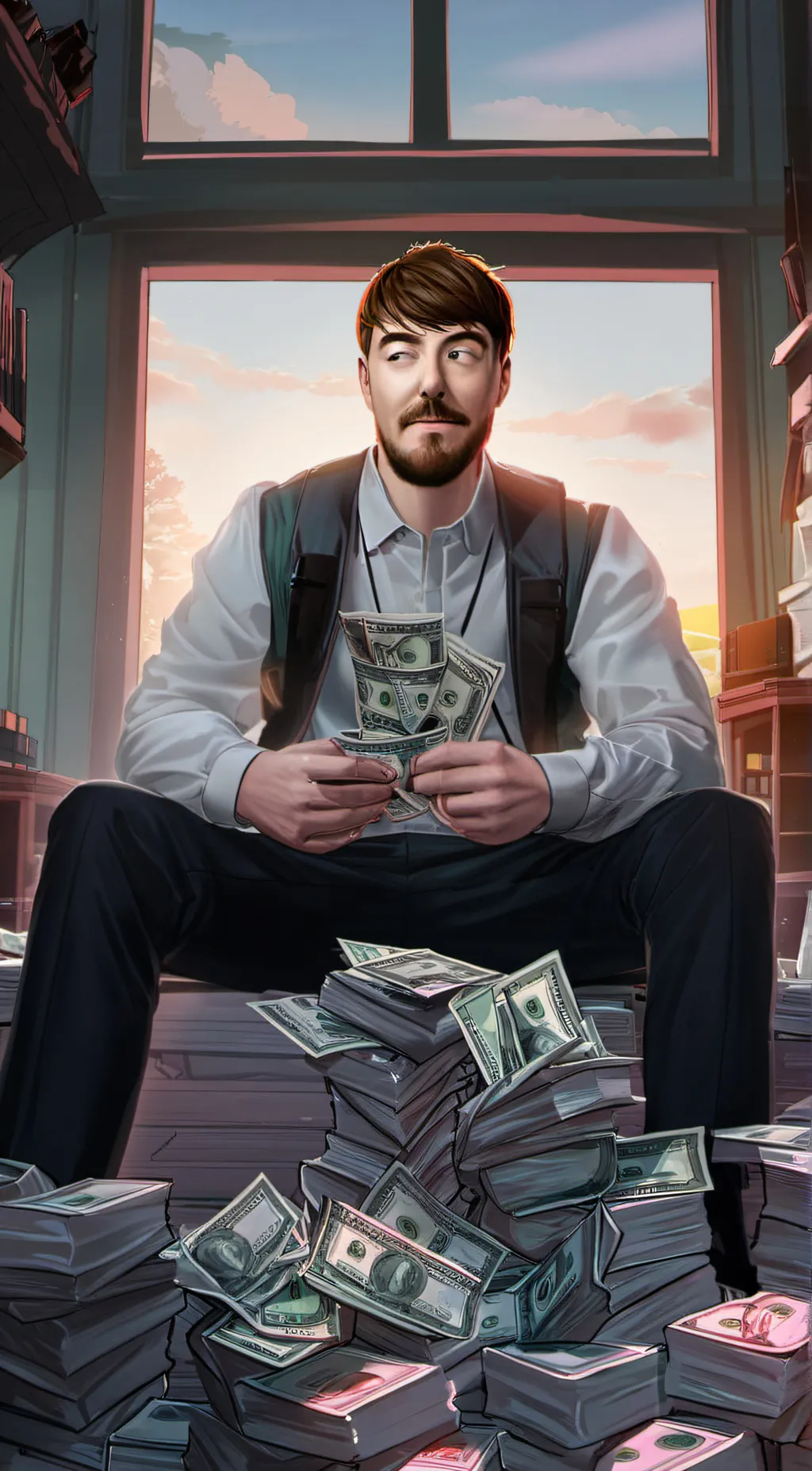 ai character: mrBeast background