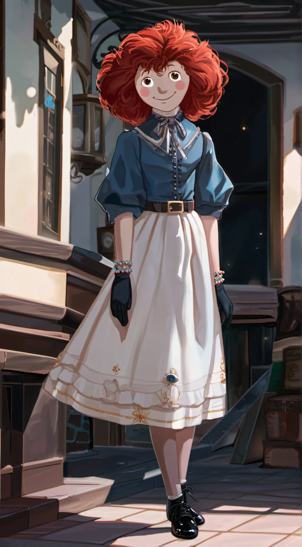 ai character: Raggedy Ann  background