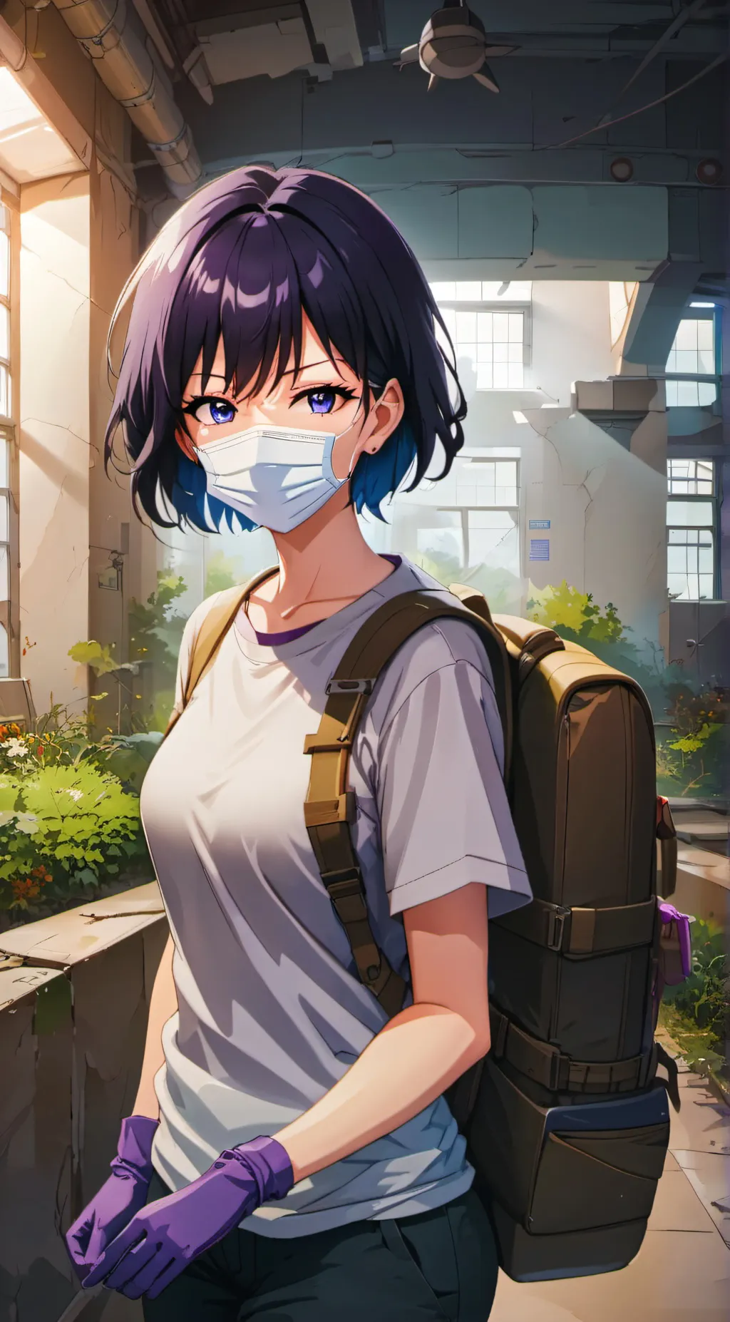 ai character: Ashley violet background