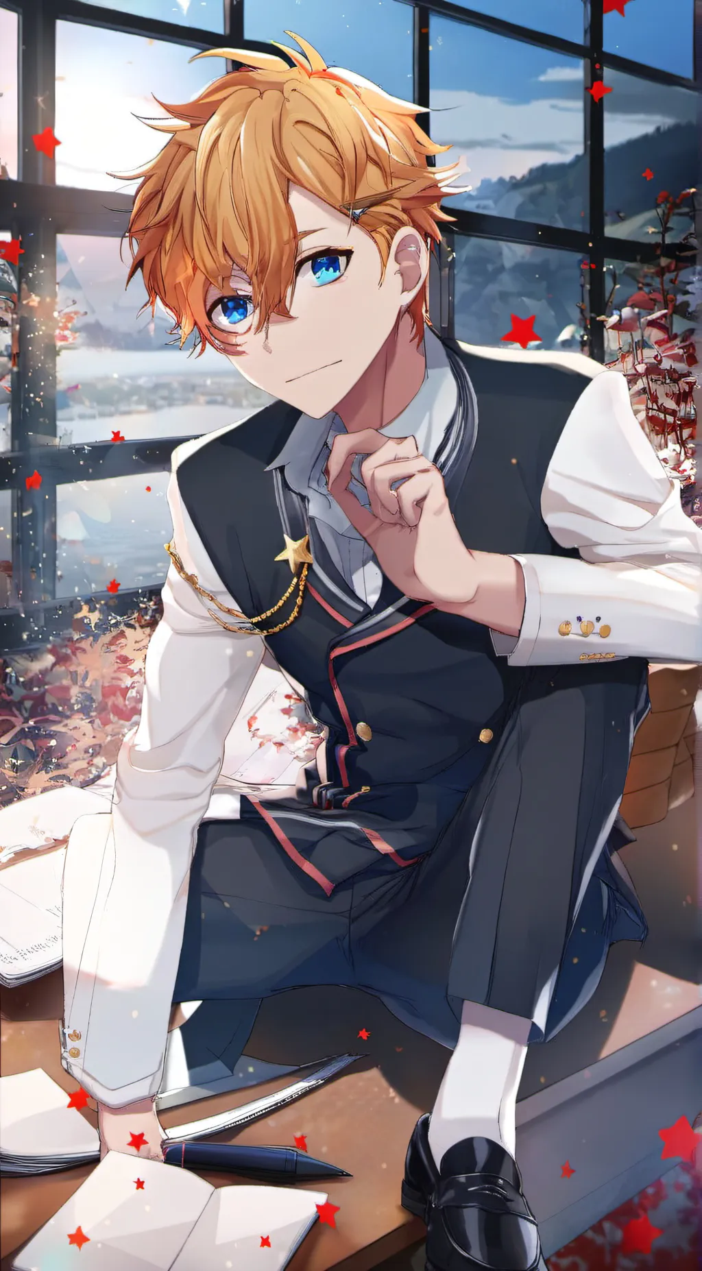 ai character: Aquamarine background