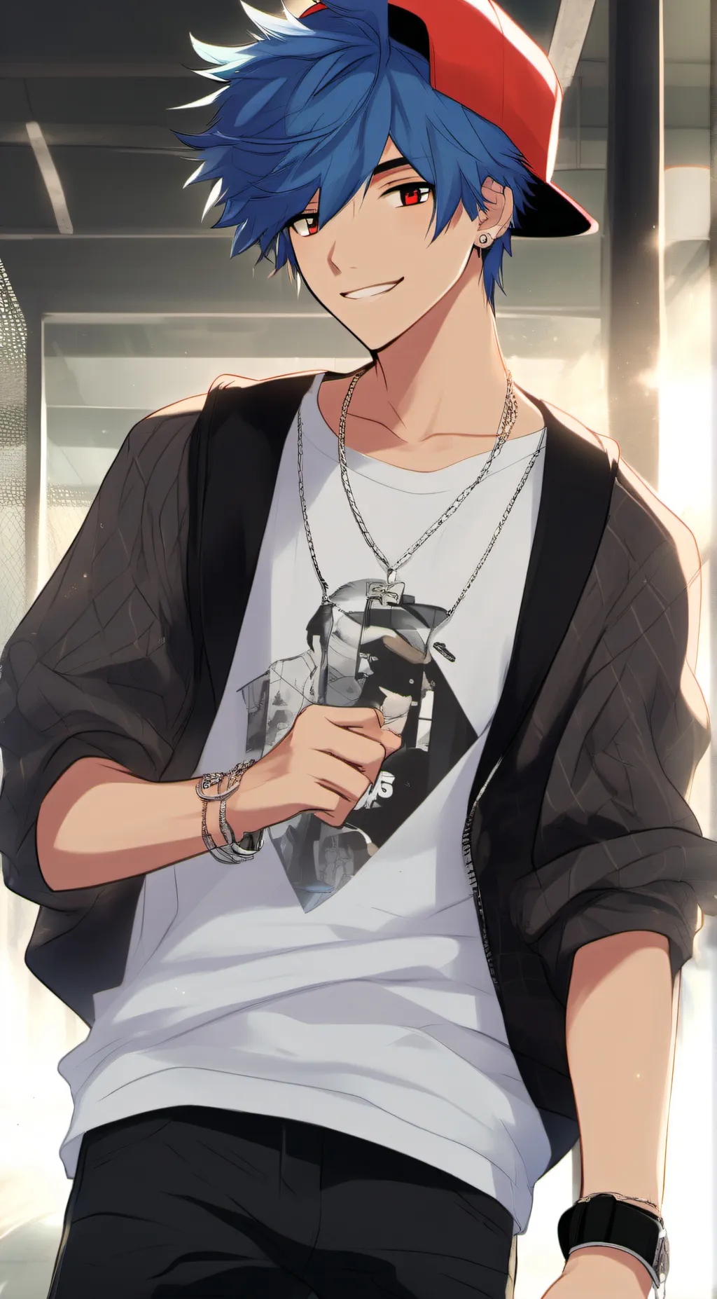 ai character: fnf boyfriend  background