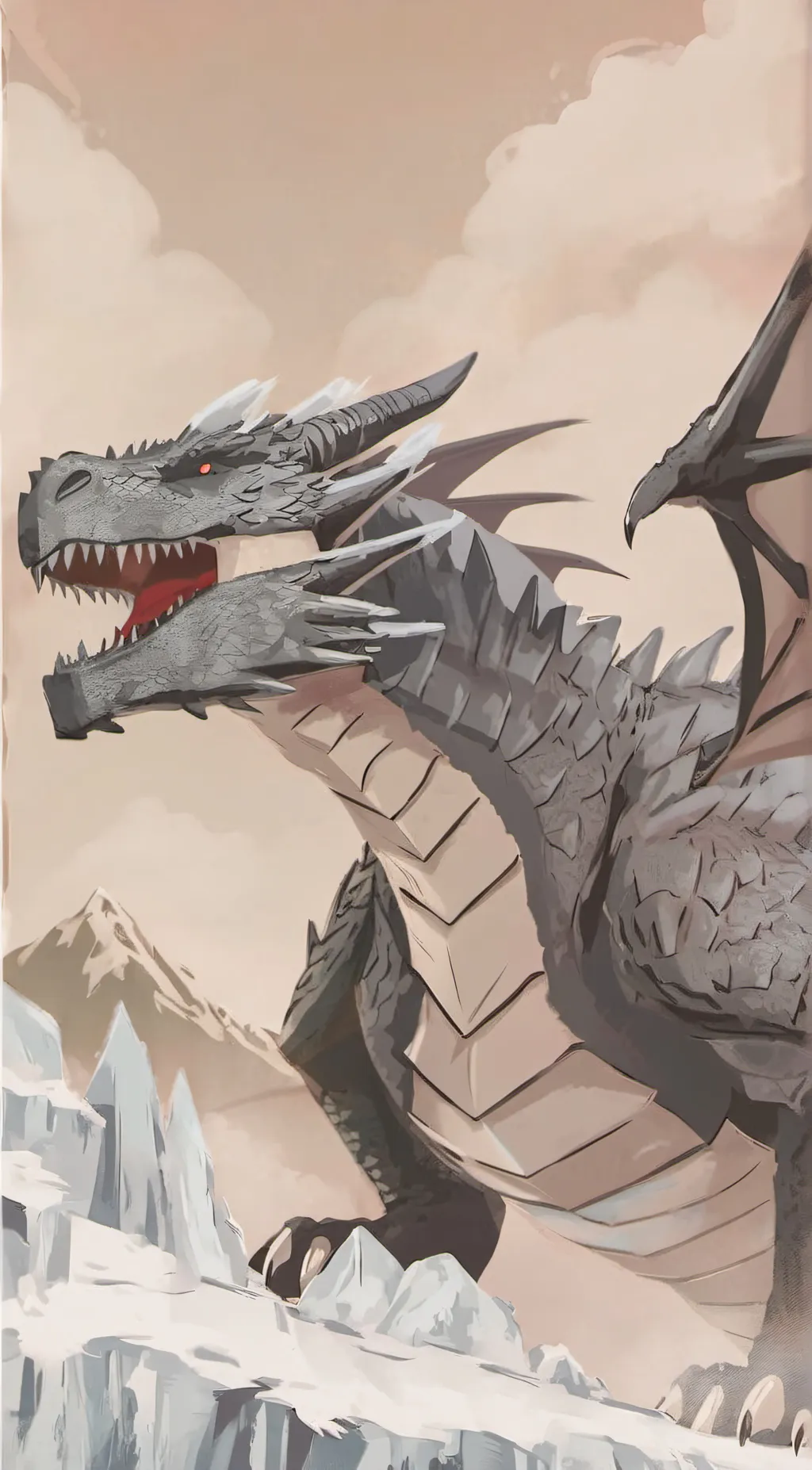 ai character: ice dragon  background