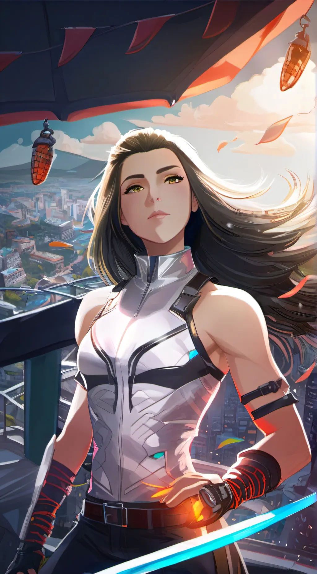 ai character: Amber background