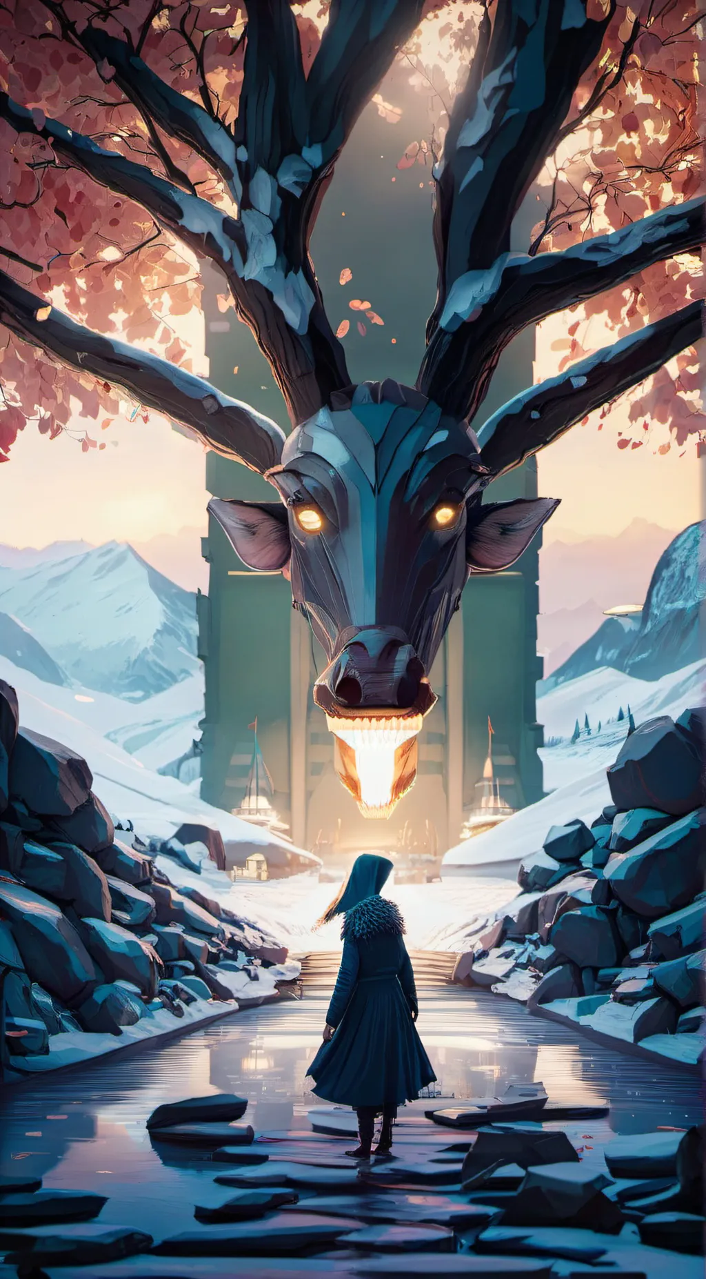 ai character: Godzilla earth background