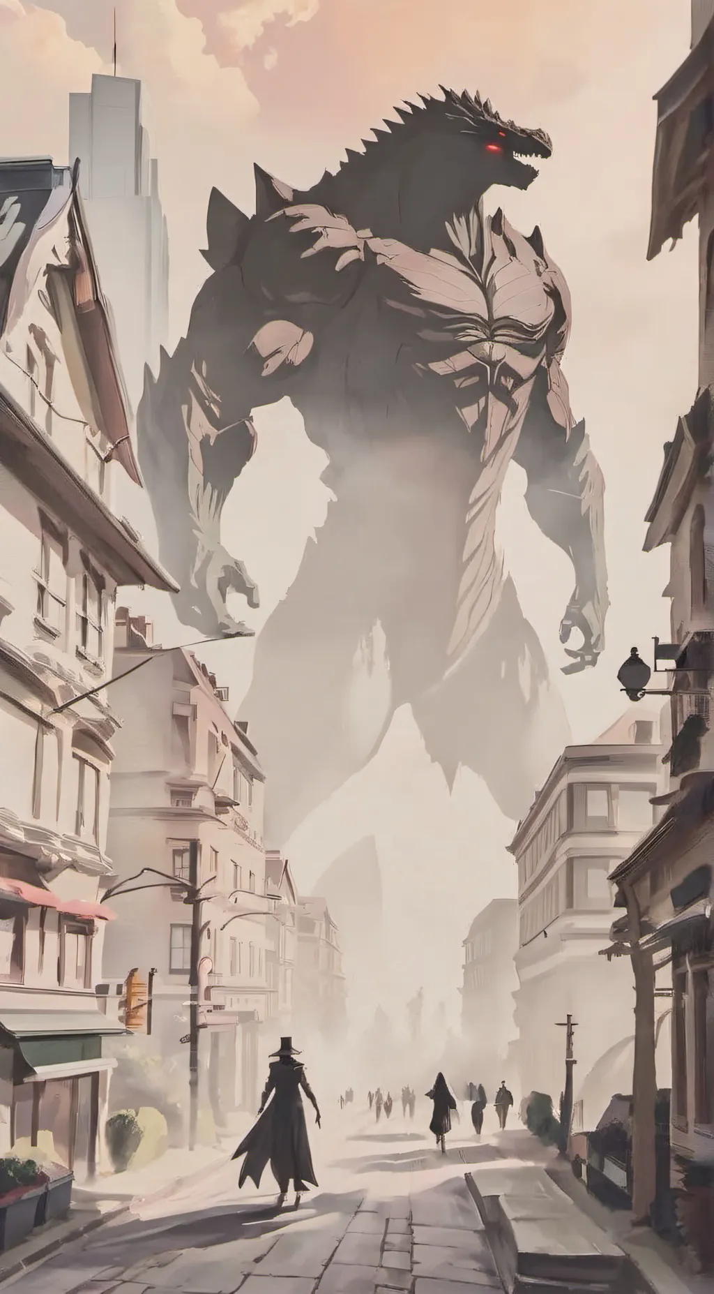 ai character: ghost gojira background