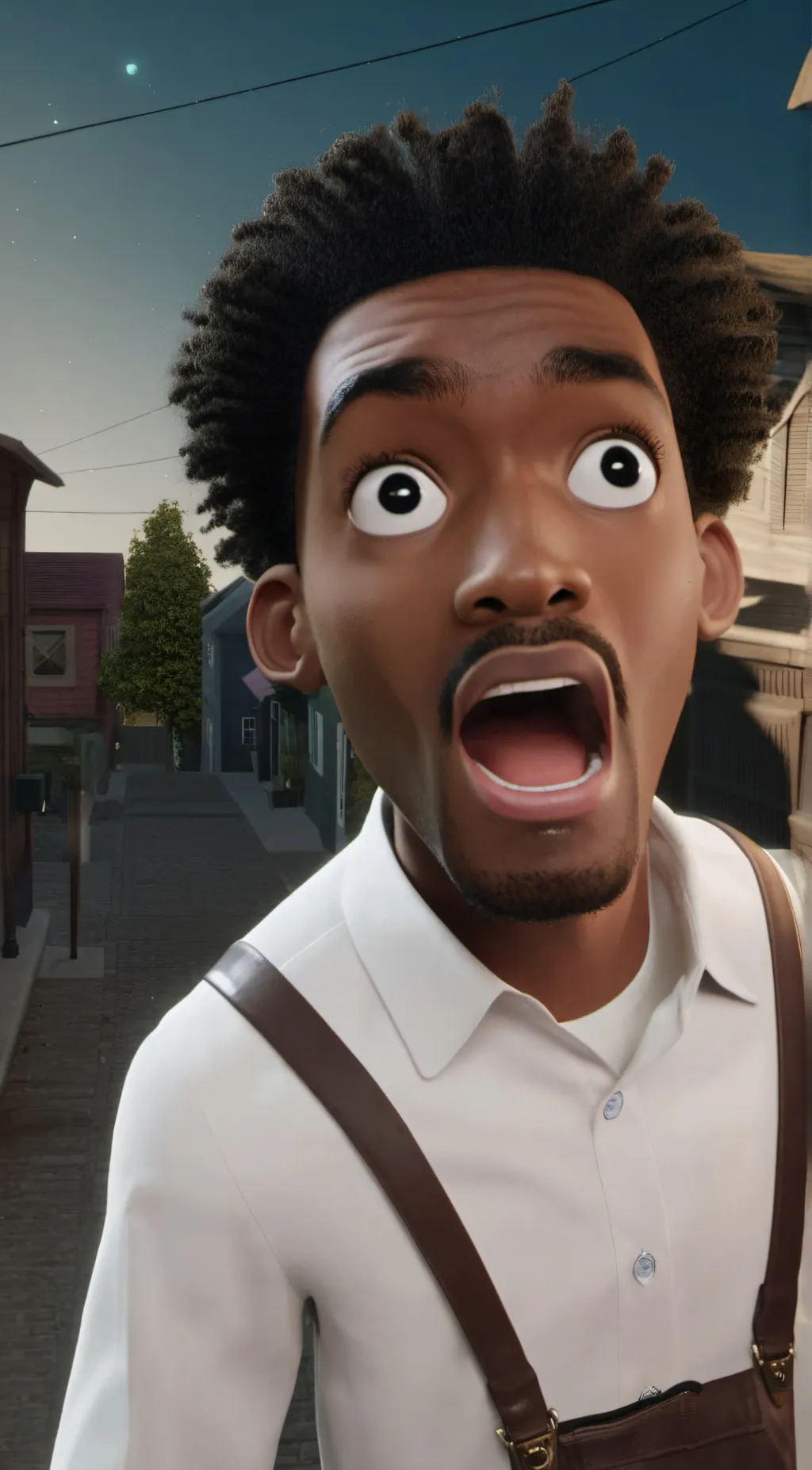 ai character: big balck man background