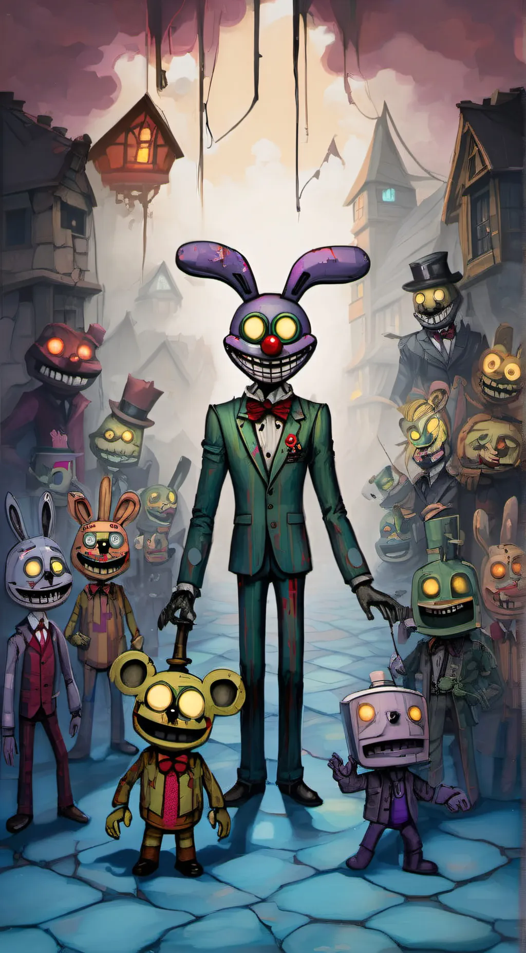 ai character: Glitchtrap  background