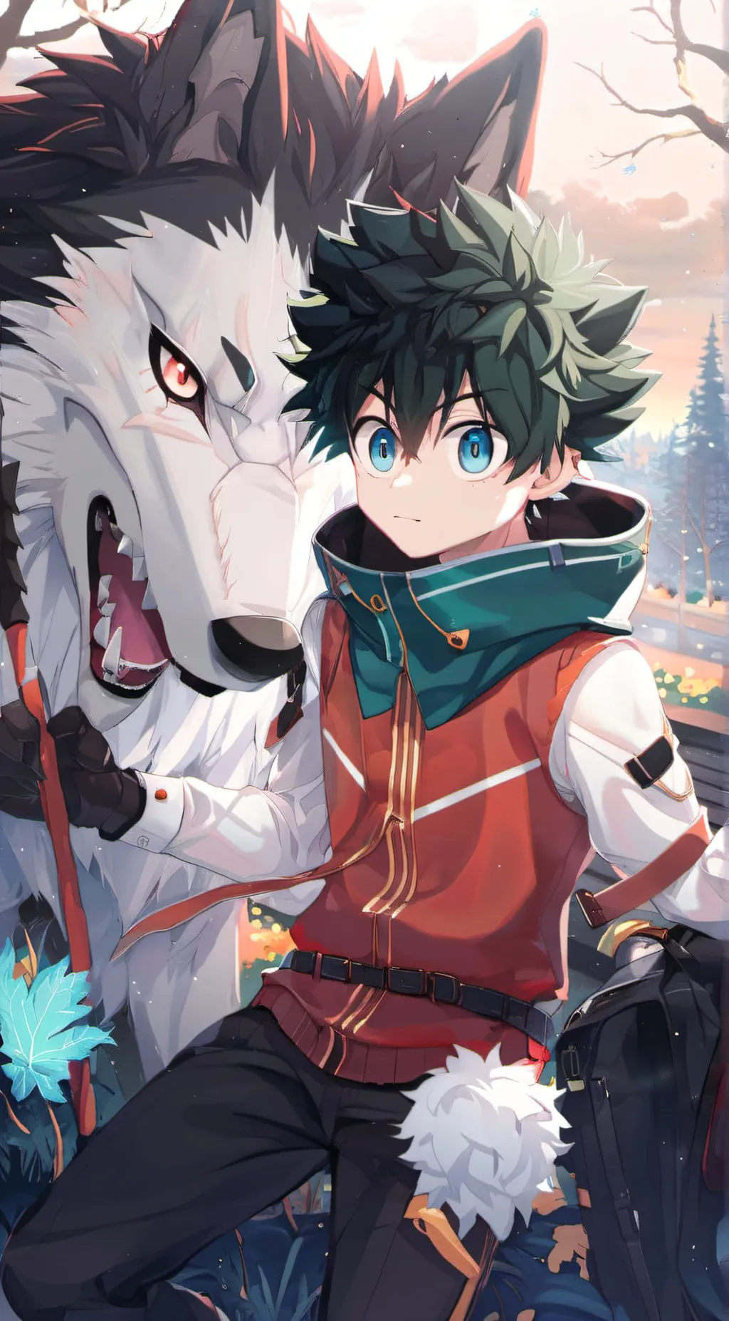 ai character: ♡deku/wolf♡ background