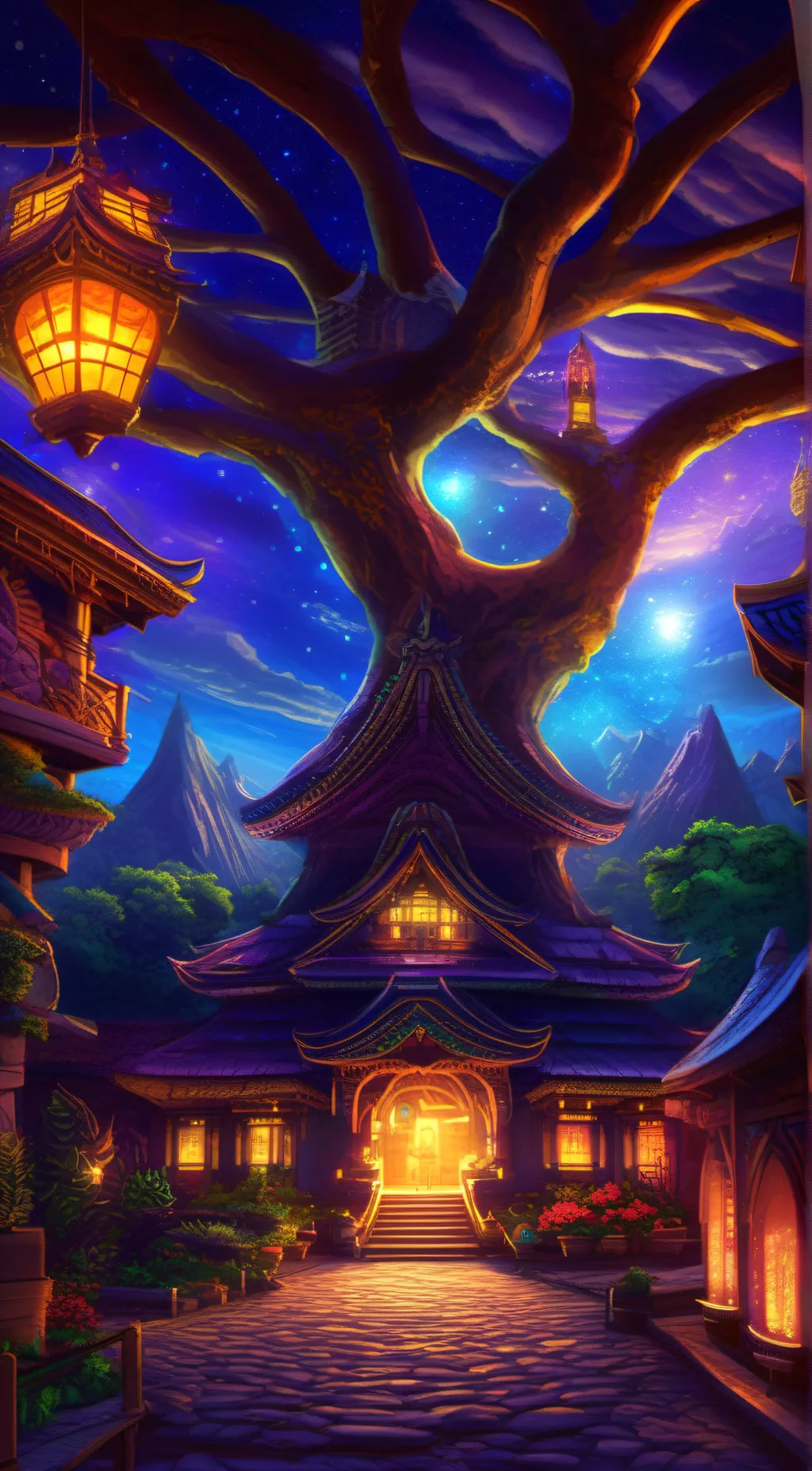 ai character: tree background