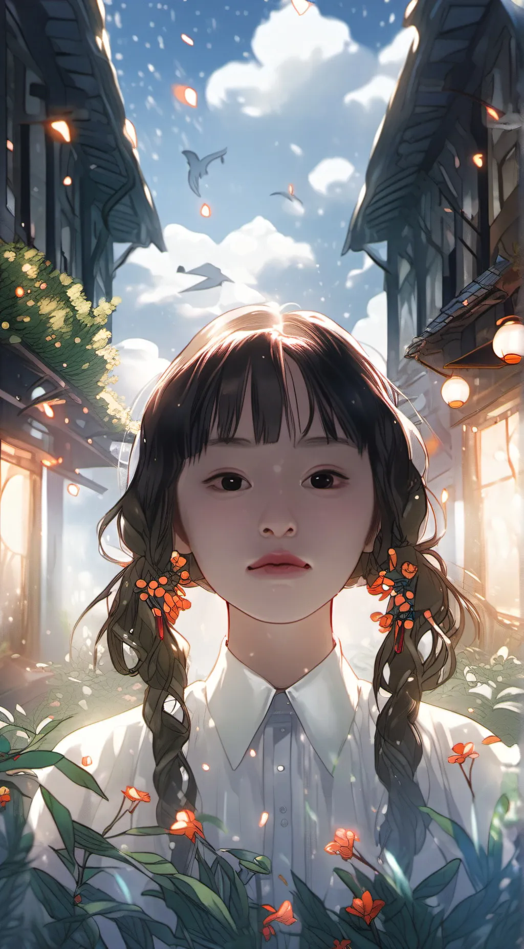 ai character: a cute lil girl background