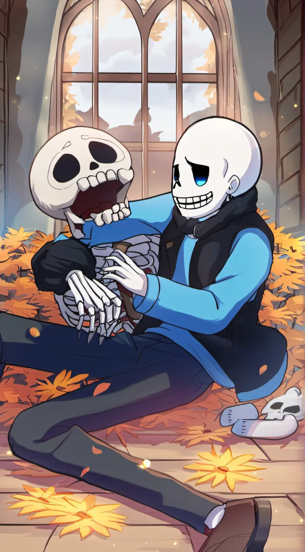 ai character: Sans the skeleton background