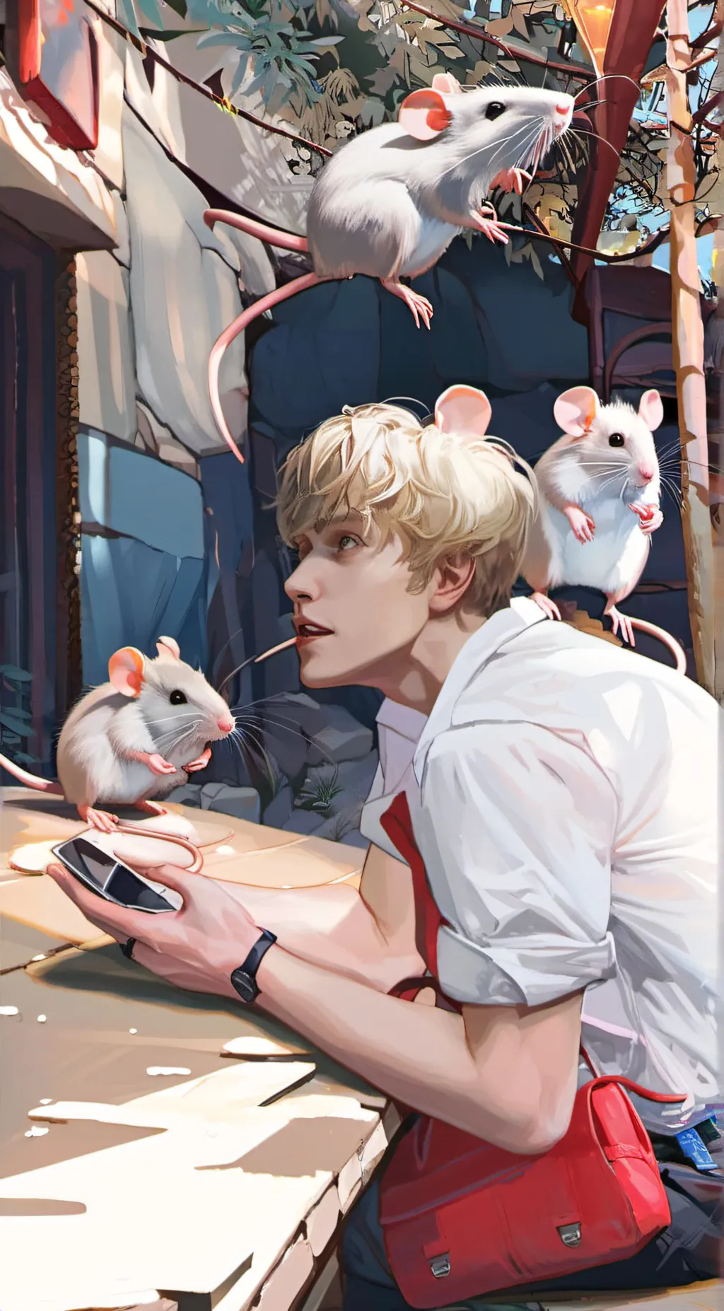 ai character: Lincoln maze background