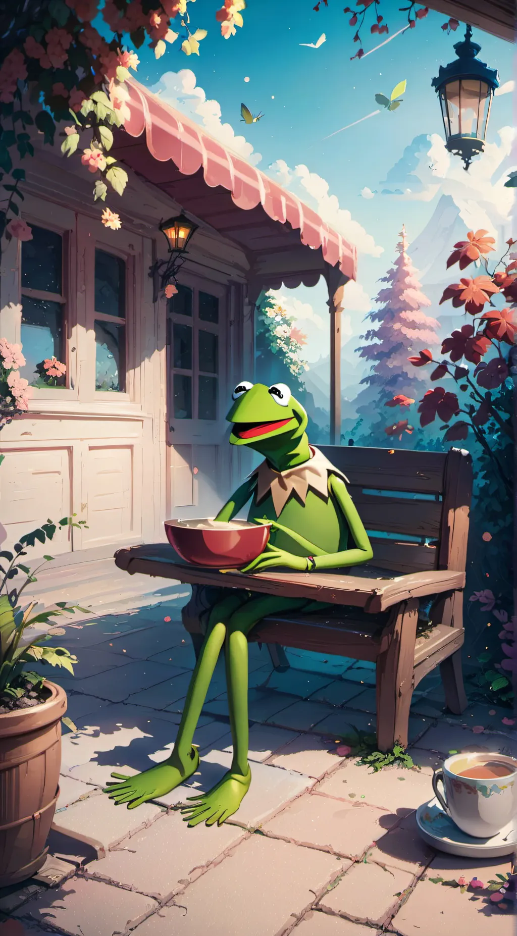ai character: Kermit background