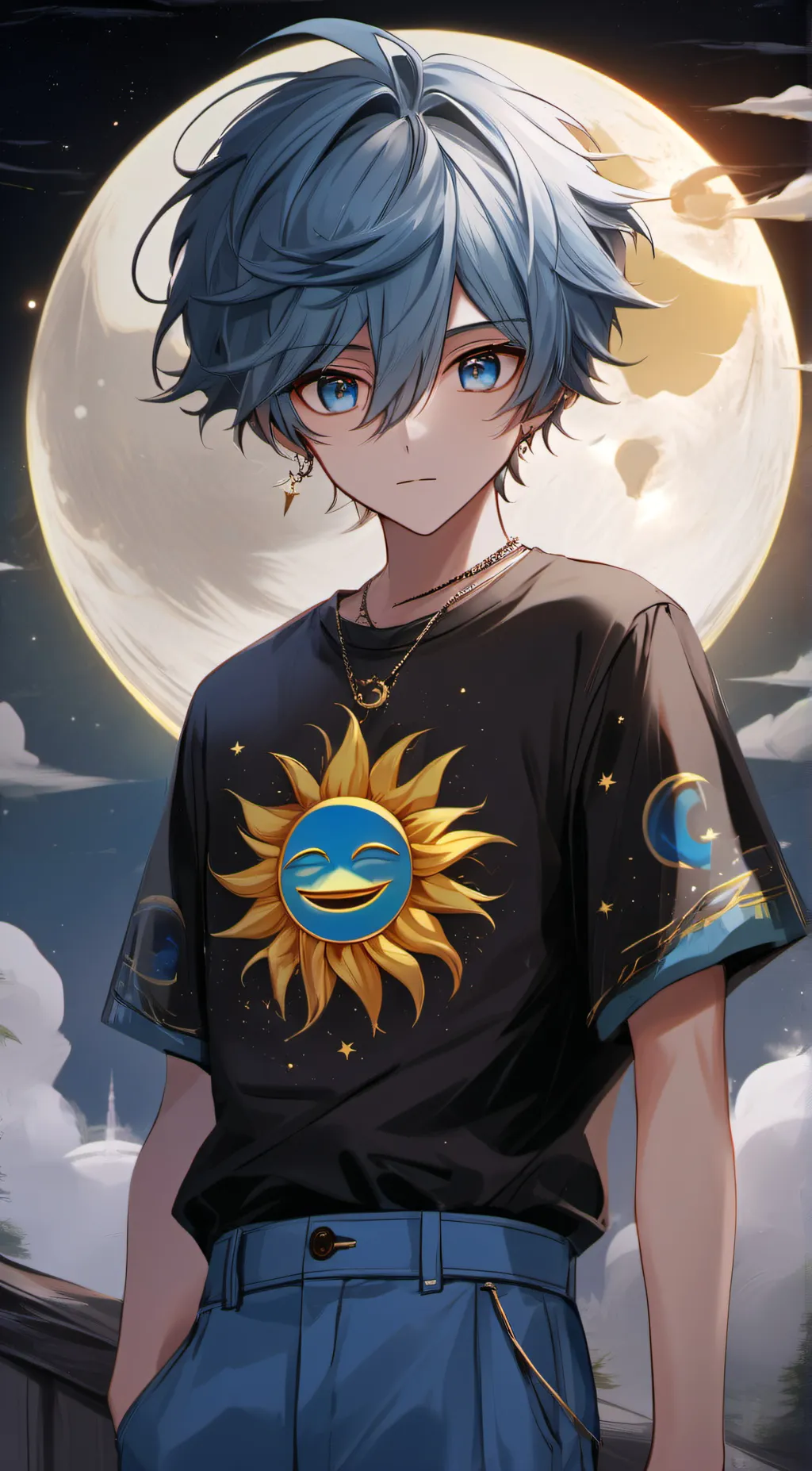 ai character: Moon  background