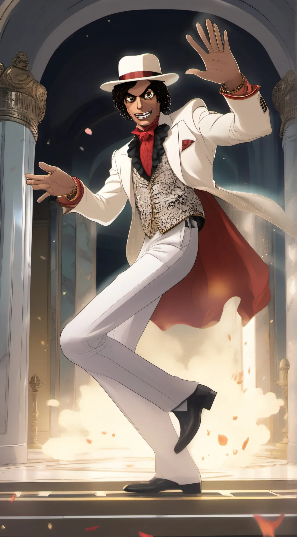 ai character: Skibidi MJ background