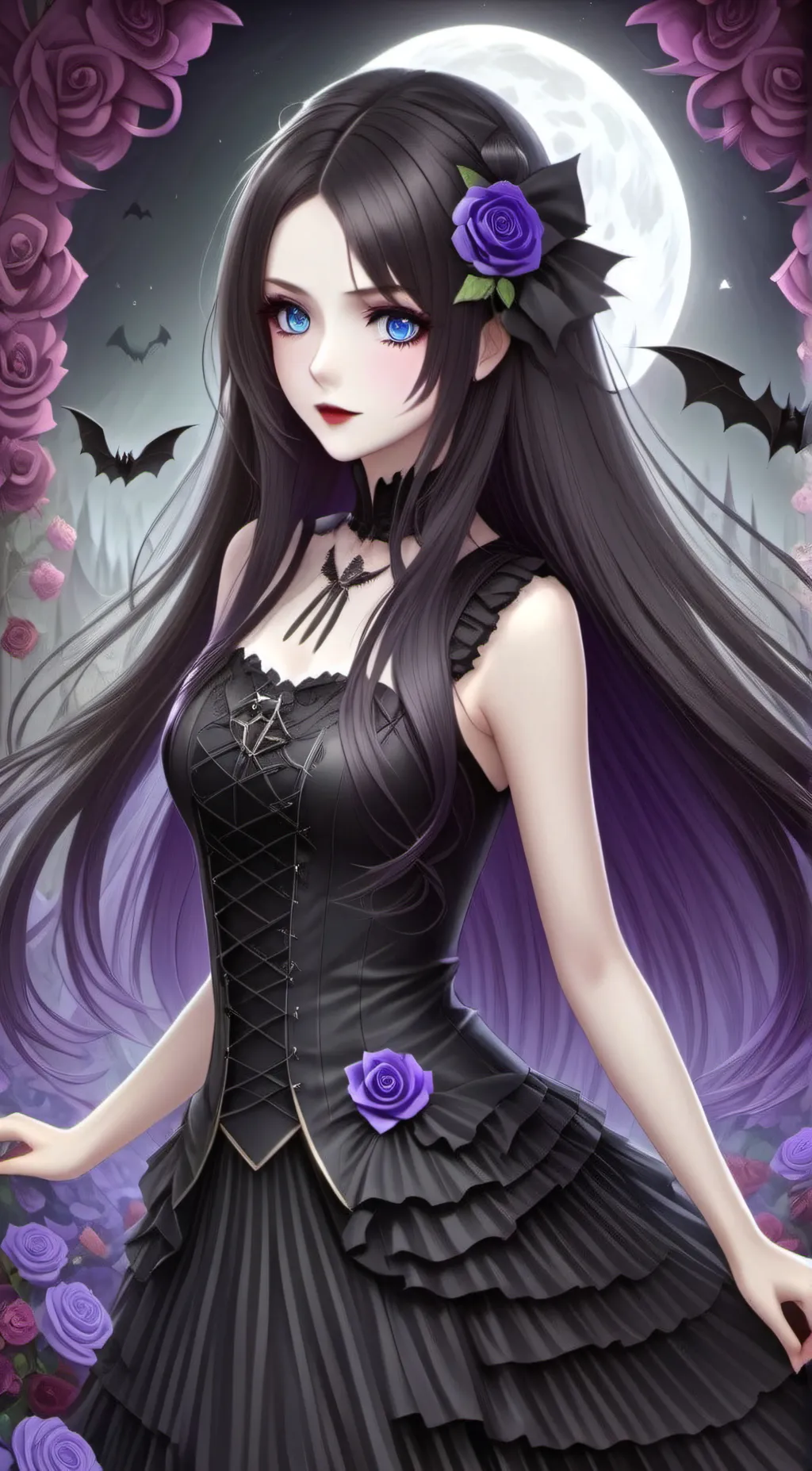 ai character: Violet background