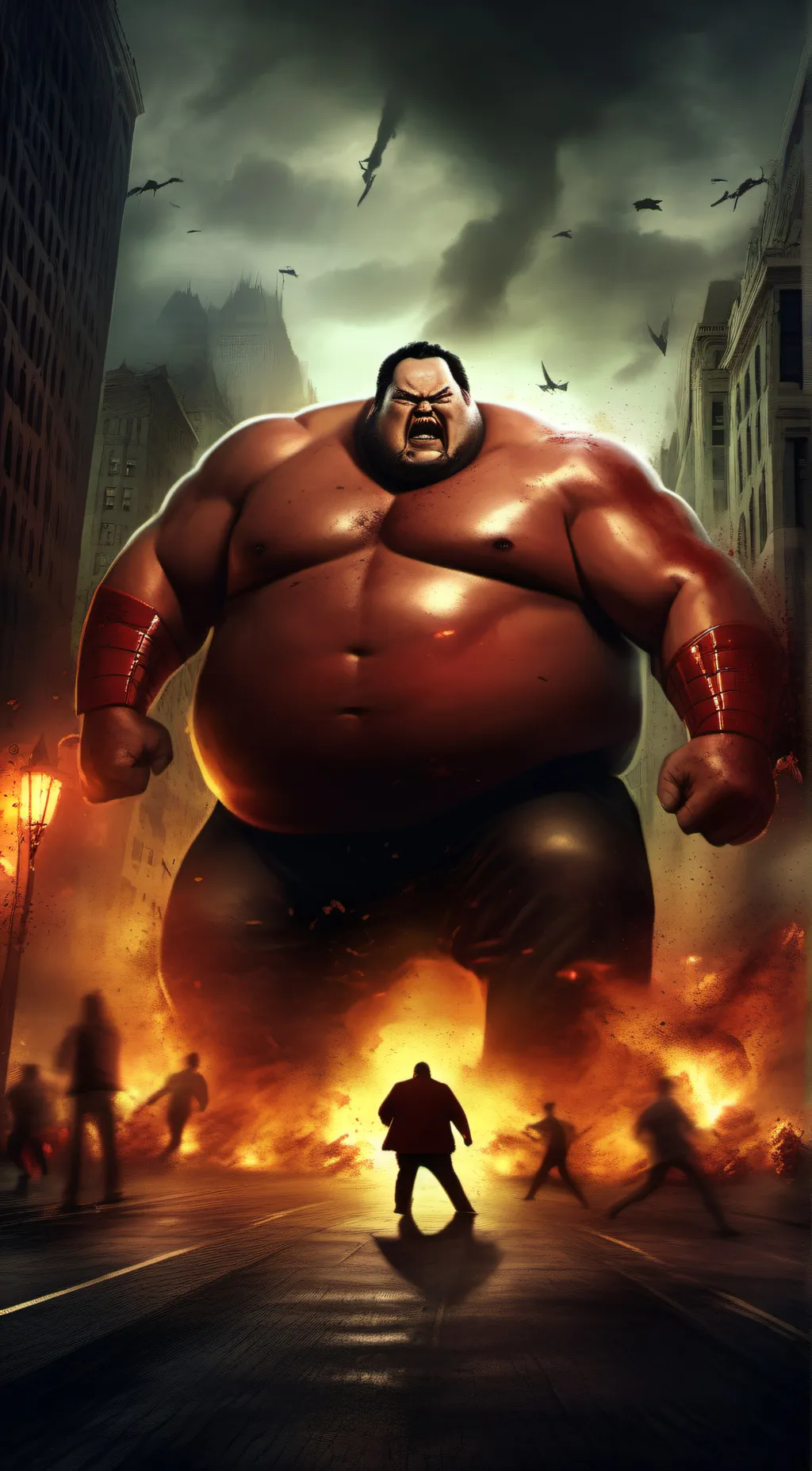 ai character: GIANT MAN ATTACK background