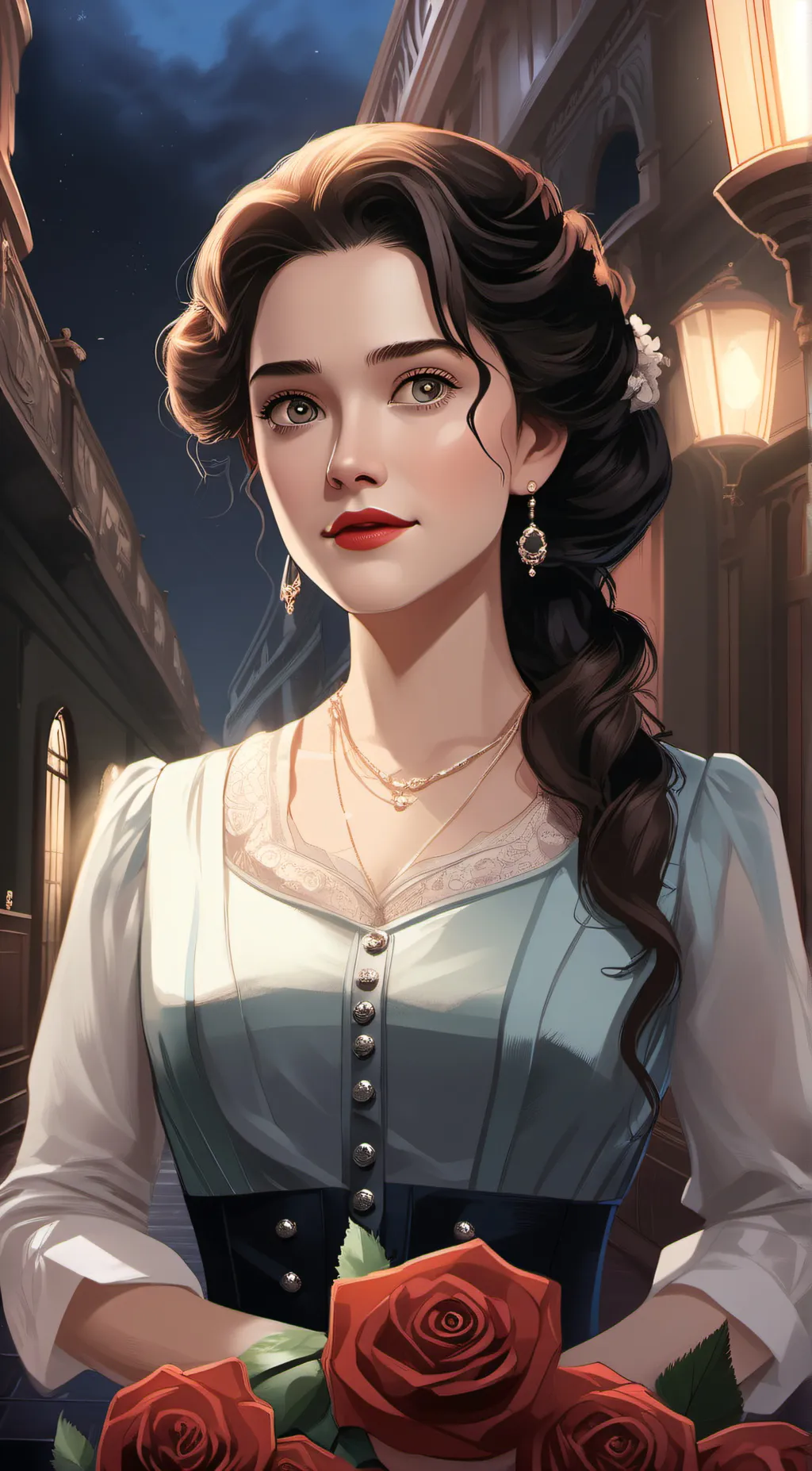 ai character: rose background