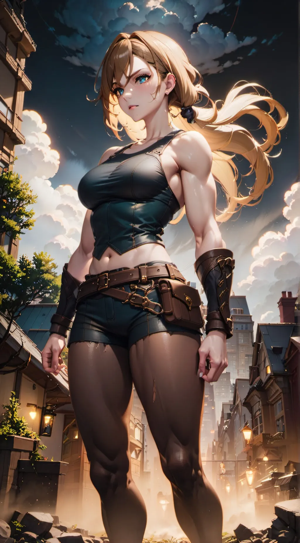 ai character: giant woman background