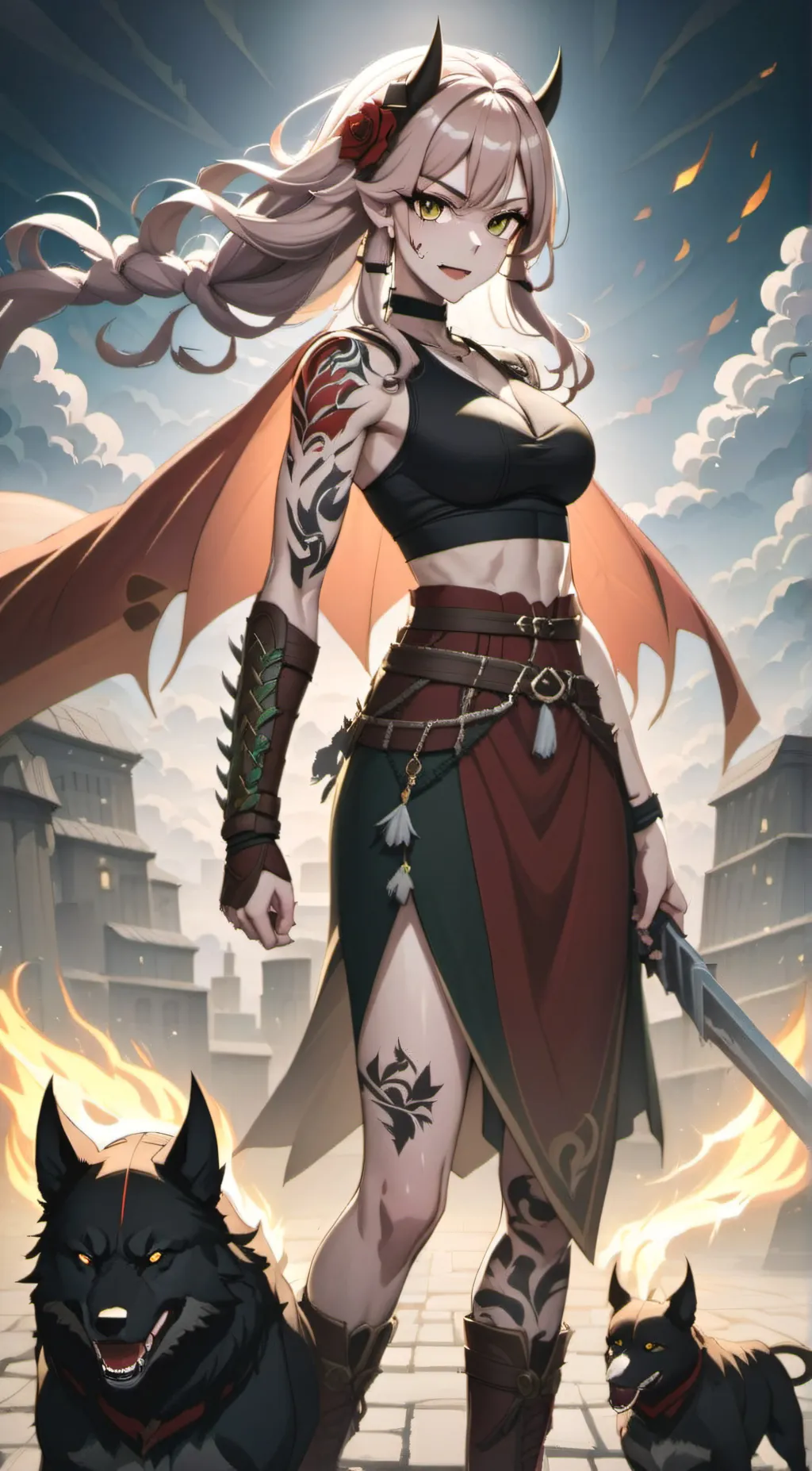 ai character: Violet background