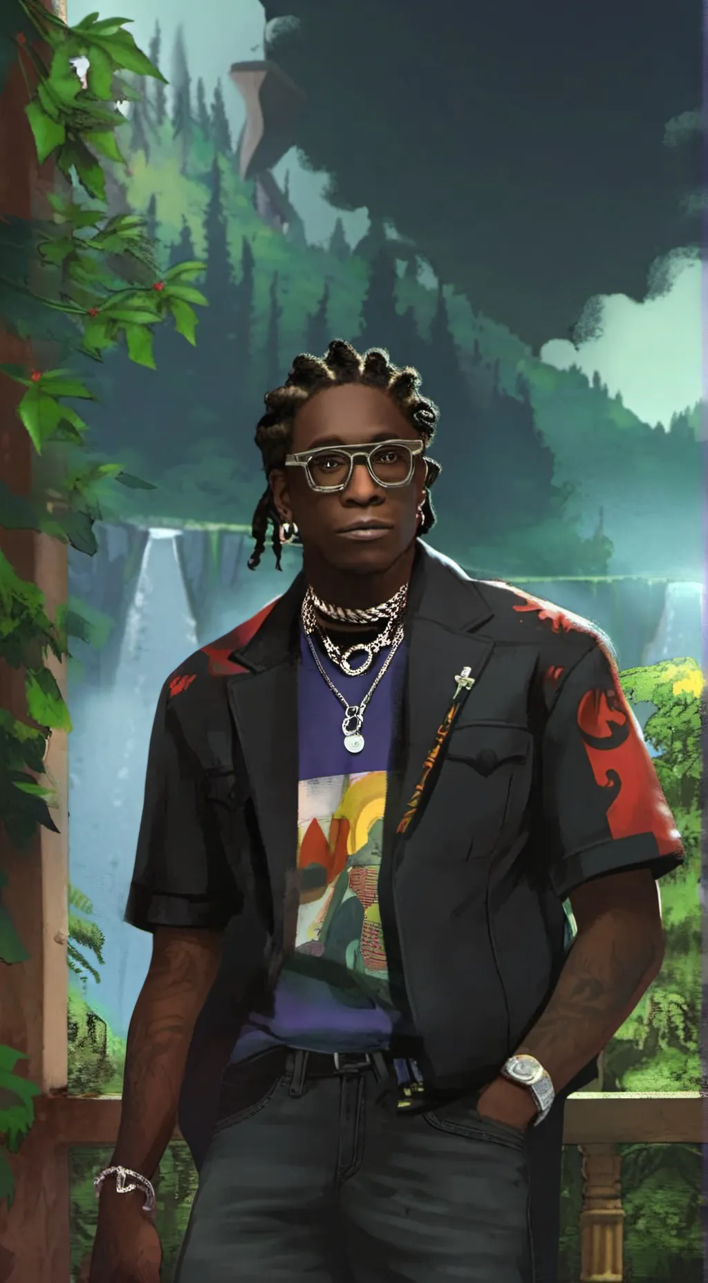 ai character: Young thug  background
