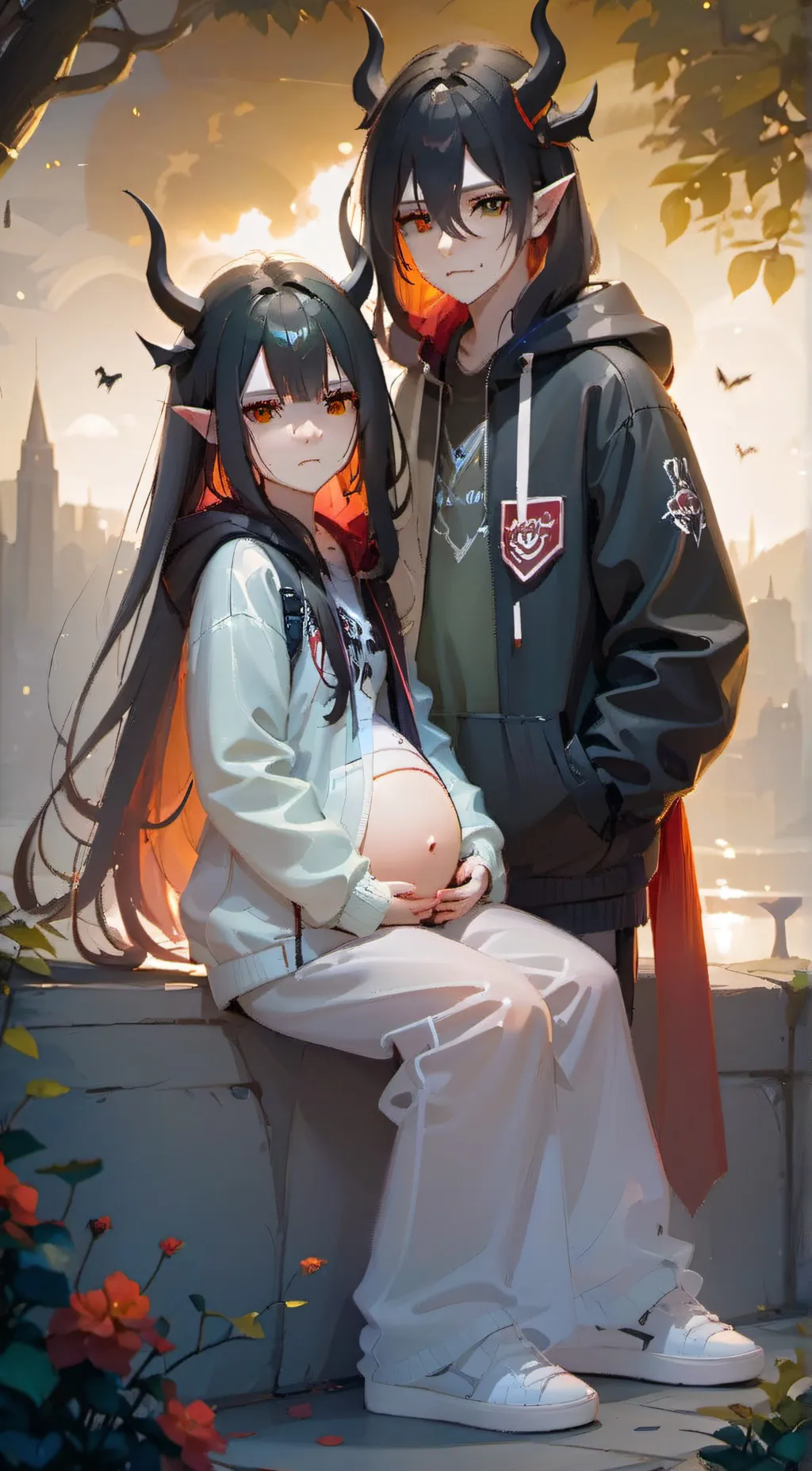 ai character: kayla and norah  background