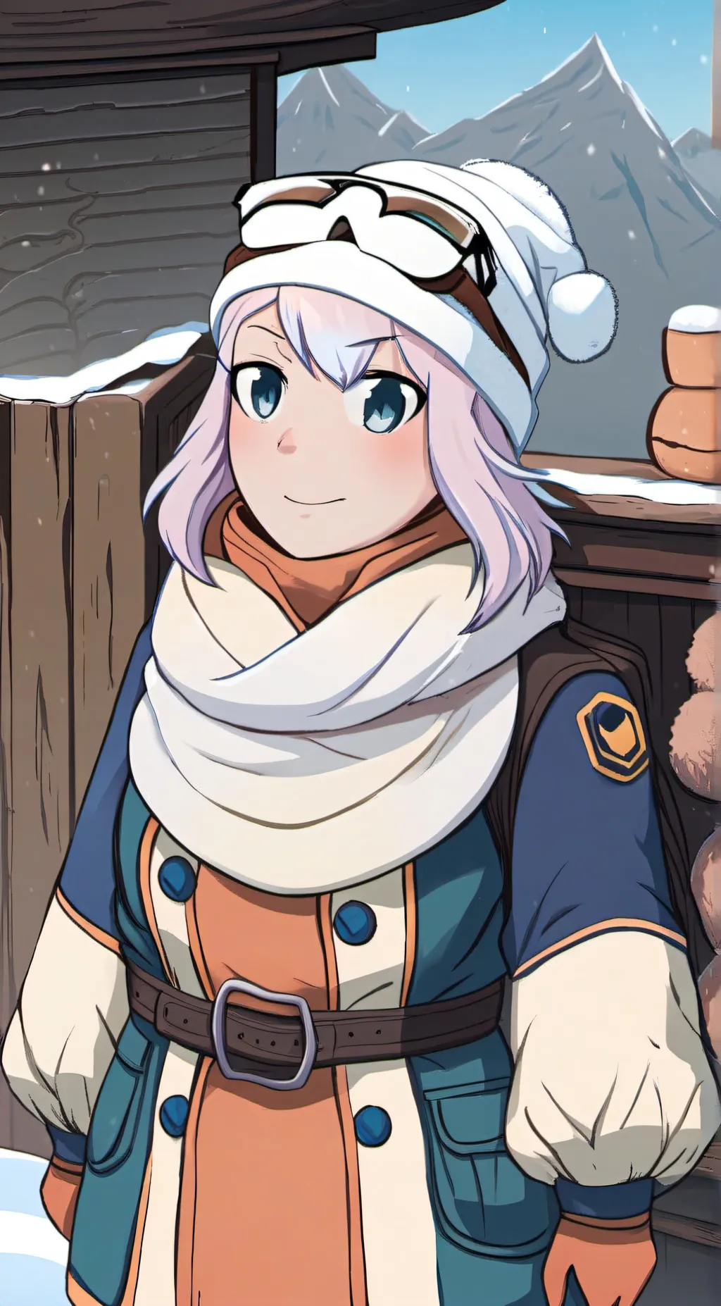 ai character: Snowy background