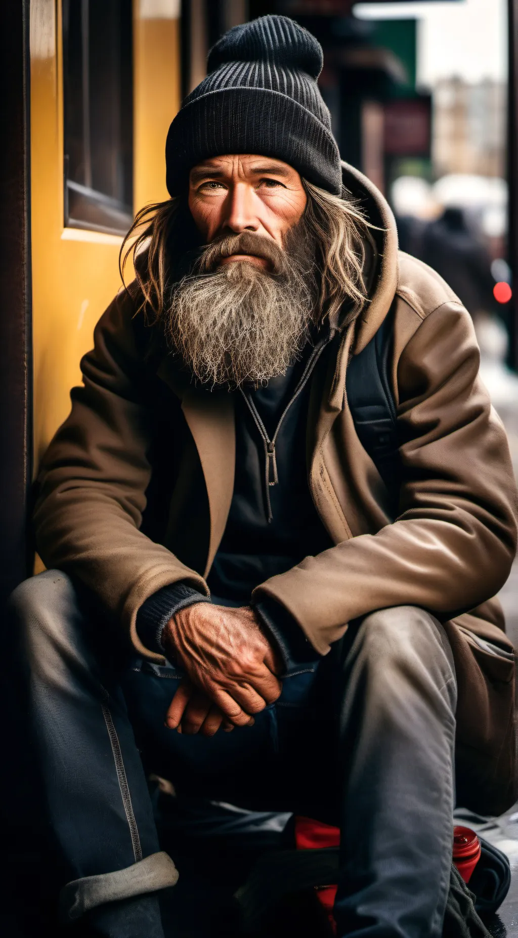 ai character: Local Homeless Guy background