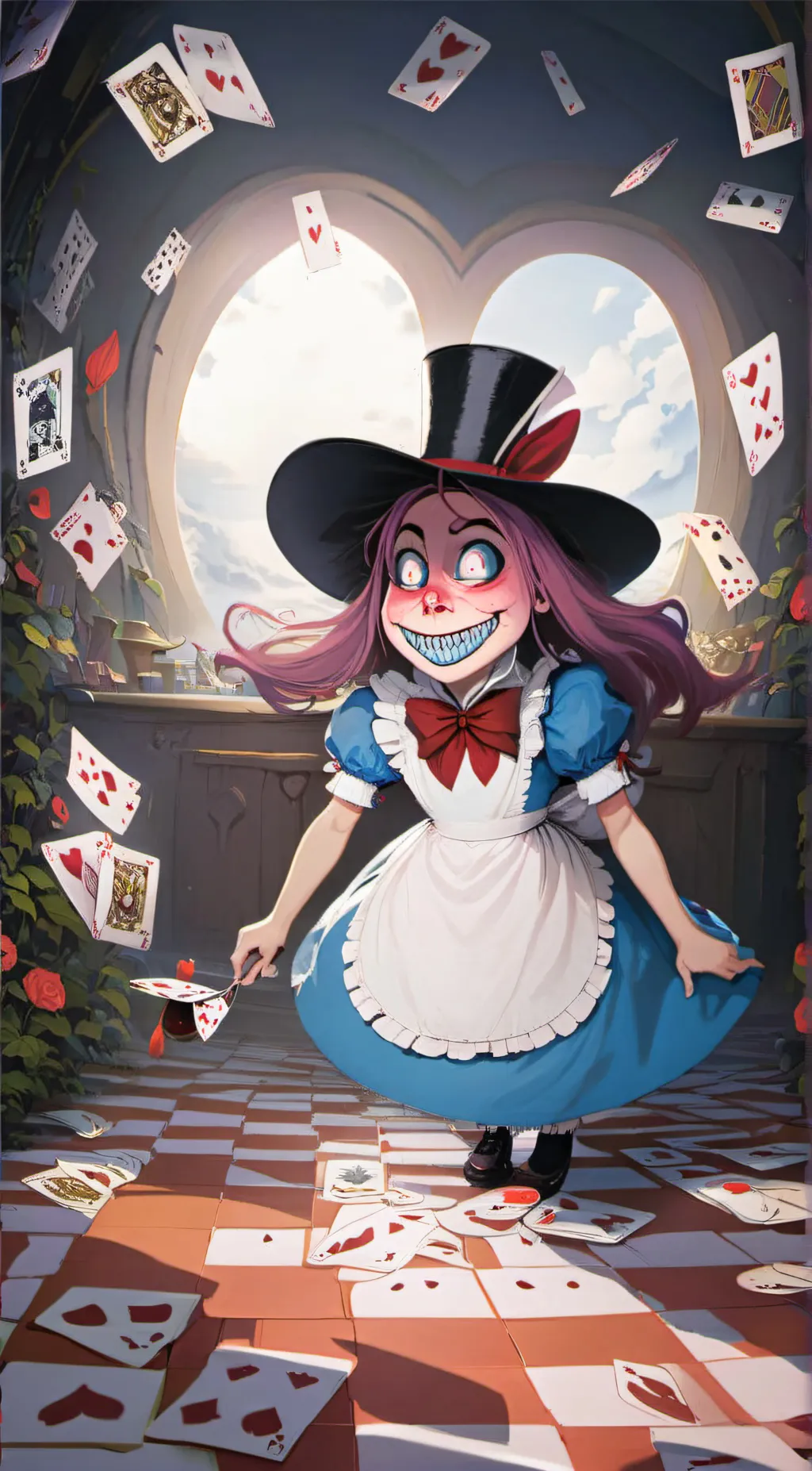 ai character: Cheshire cat background