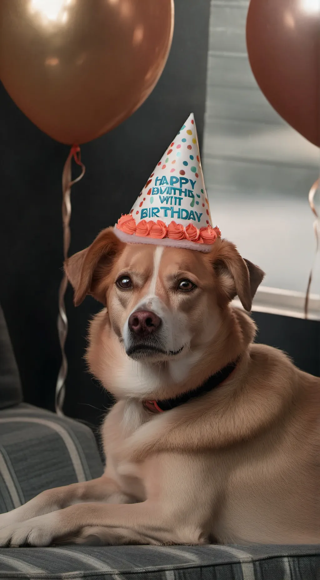 ai character: a sad dog background