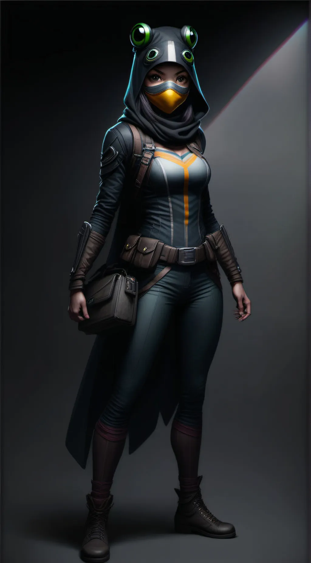 ai character: Frog-Girl background