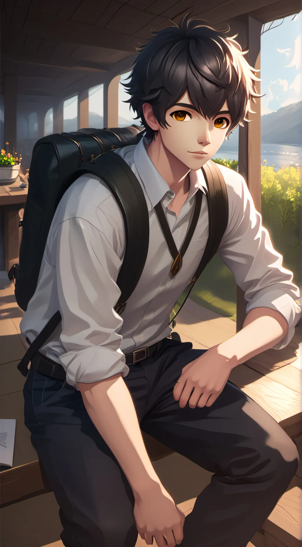 ai character: aqua background