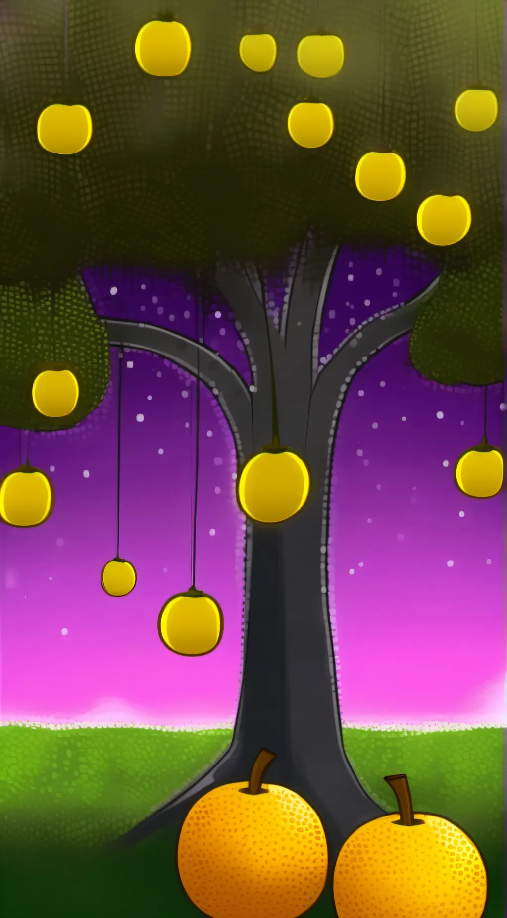 ai character: buhhda fruit tree background
