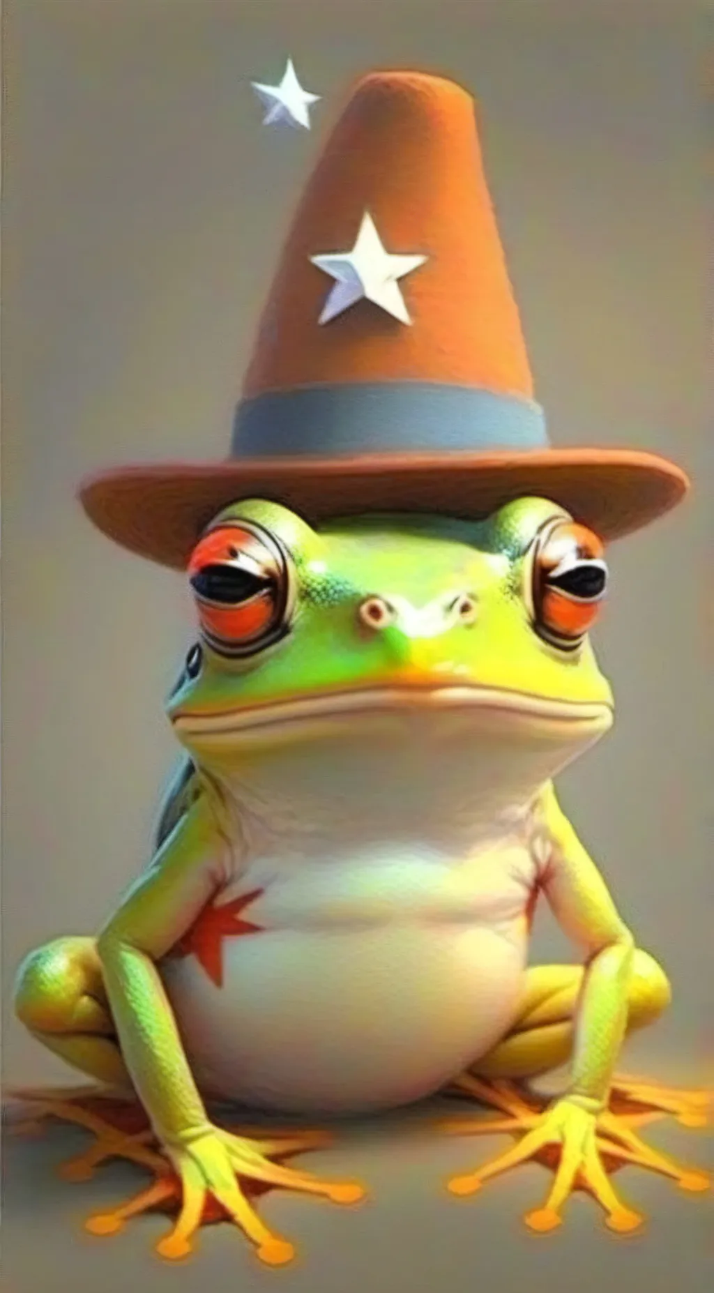 ai character: HAT FROG background